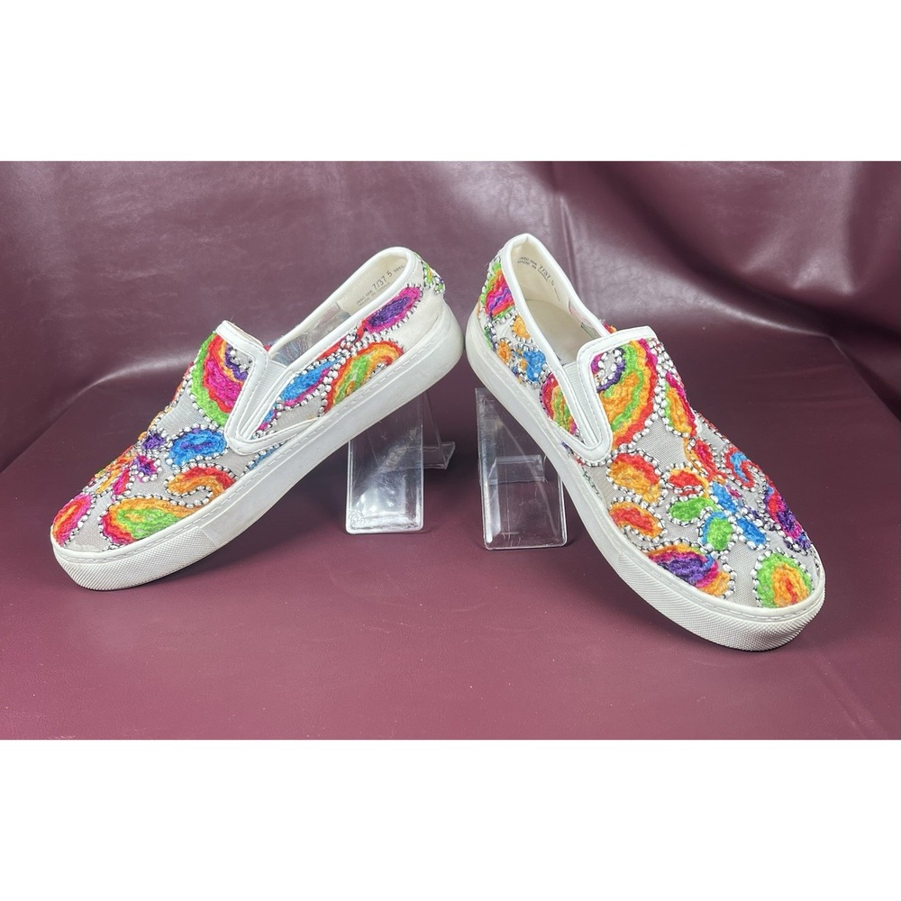 Dirty Laundry‎ Multicolor Beaded Mesh Top Sneakers Women Size 7 - Picture 3 of 7